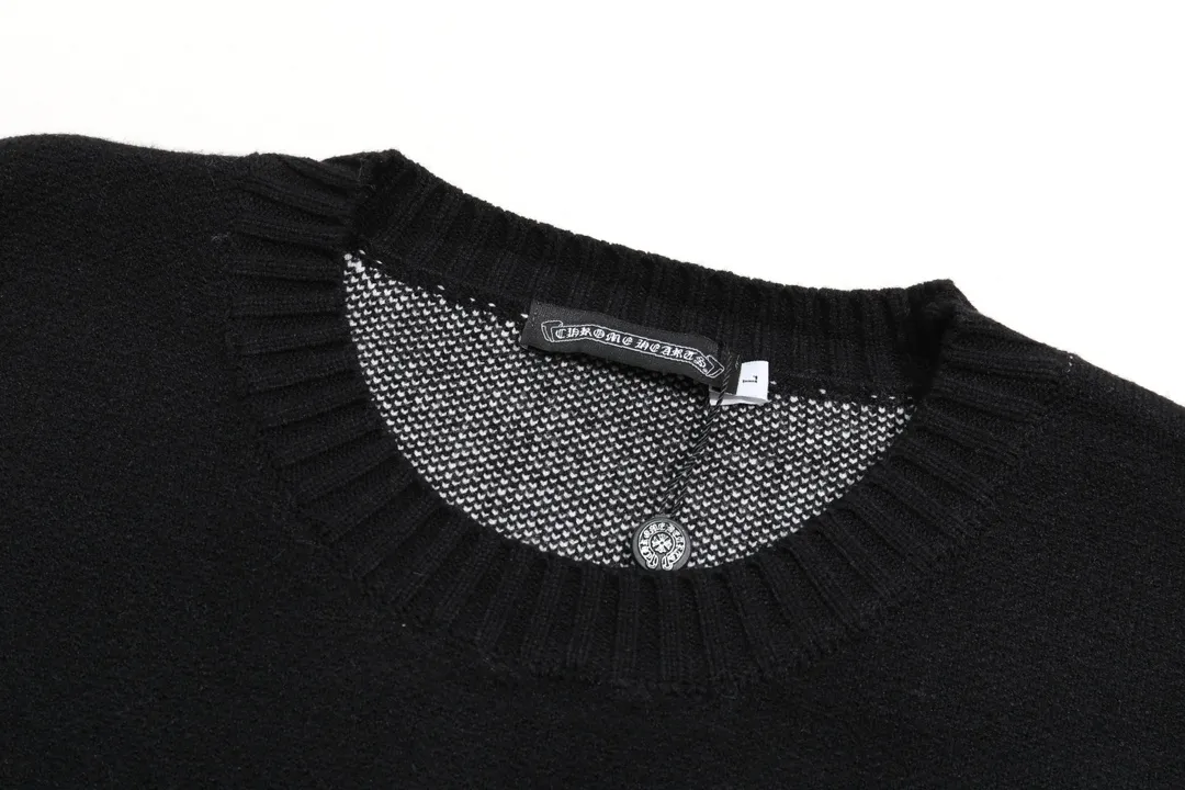 P300 Chrome Hearts Chrome Hearts Classic Horseshoe Round Neck Wool Sweater Color: Orange Black Size: S M L XL XXL